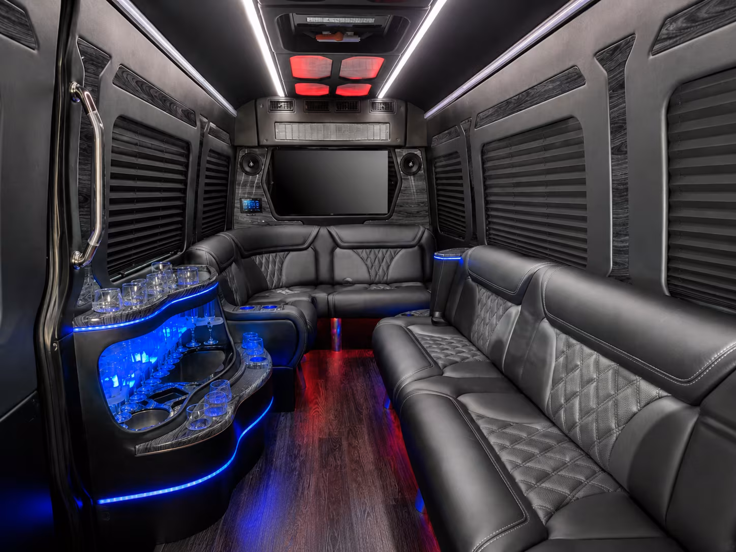 framingham 30 passenger party bus interior