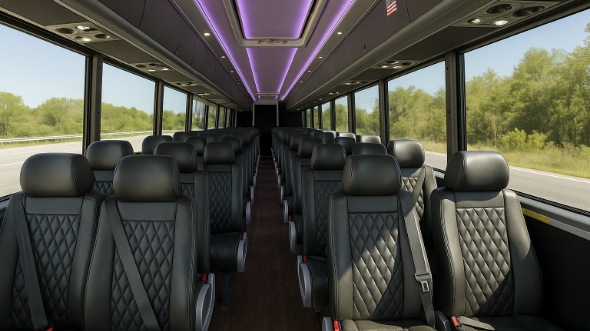 Interior of Charter Bus Company Malden's 28 Passenger Mini bus in Malden