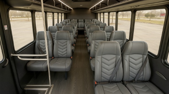 Interior of Charter Bus Company Framingham's 35 Passenger Minibus in Framingham
