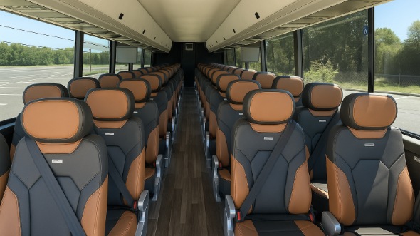 Interior of Charter Bus Company Framingham's 50 Passenger Charter Bus in Framingham