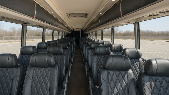 Interior of Charter Bus Company Framingham's 54 Passenger Charter Bus in Framingham