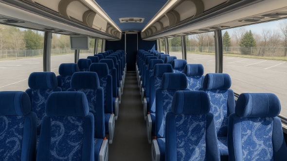 Interior of Charter Bus Company Framingham's 55 Passenger Charter Bus in Framingham