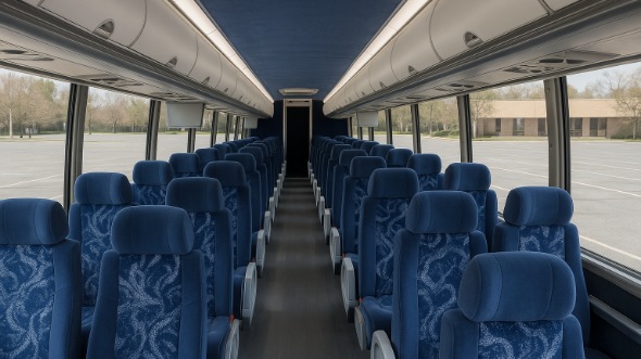 Interior of Charter Bus Company Framingham's 56 Passenger Charter Bus in Framingham