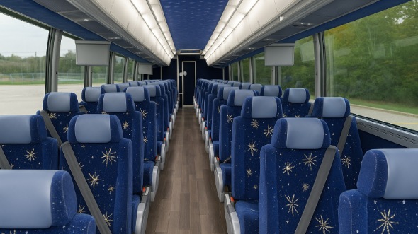 framingham 56 passenger charter bus inside